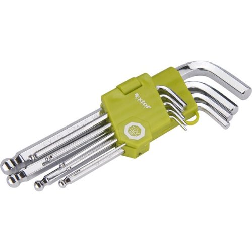 EXTOL CRAFT 66001 imbuszkulcs klt., Cr40. gömbfej ;TÜV/GS, 9db, 1,5-10mm, bliszteren ( 66001 )