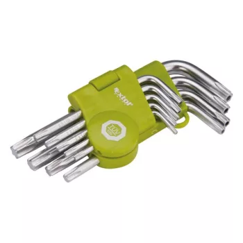   EXTOL CRAFT 66010 TORX kulcs klt., rövid, Cr40, TÜV/GS; 9db, T10-T50, bliszteren, egyik vége lyukas ( 66010 )