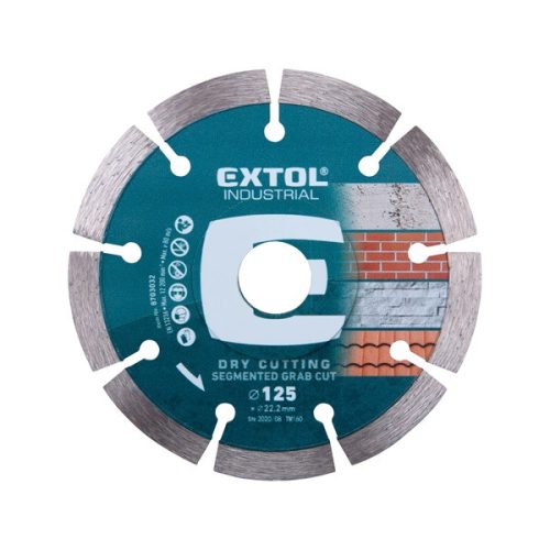 EXTOL INDUSTRIAL 8703032 gyémántvágó, ipari korong, szegmenses; 125mm, száraz vágásra ( 8703032 )
