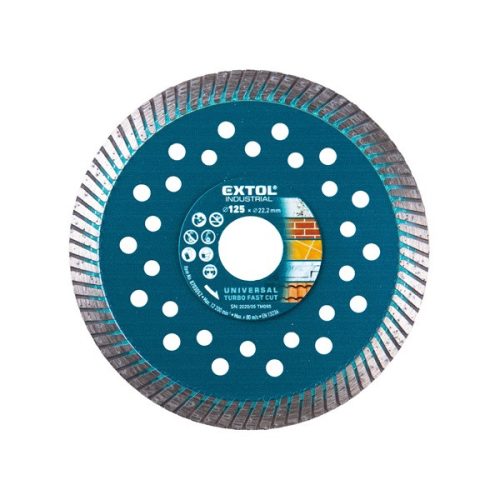 EXTOL INDUSTRIAL 8703052 gyémántvágó, ipari korong,TURBO,gyors vágás; 125×22,2mm, száraz és vizes vágásra ( 8703052 )