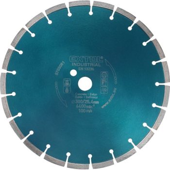   EXTOL INDUSTRIAL 8703081 gyémántvágó BETON-ra, ipari korong, szegmenses; 300×25,4mm, száraz és vizes vágásra ( 8703081 )