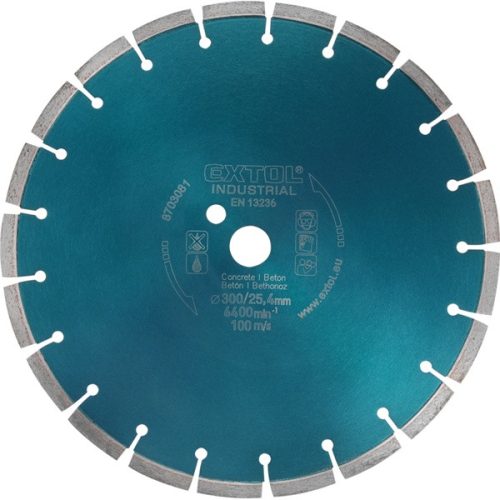 EXTOL INDUSTRIAL 8703083 gyémántvágó BETON-ra, ipari korong, szegmenses; 400×25,4mm, száraz és vizes vágásra ( 8703083 )