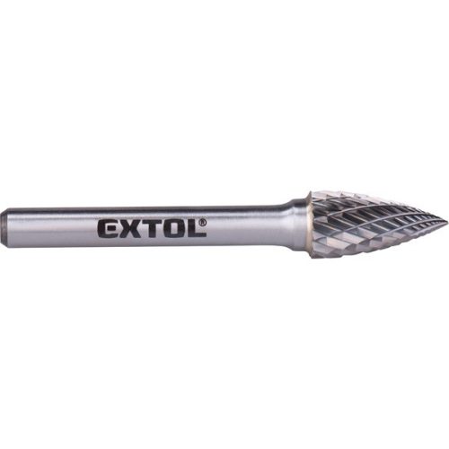 EXTOL INDUSTRIAL 8703764 keményfém turbómaró (rotormaró), íves, hegyes orrú, átmérő 10×20mm/szár 6mm, keresztfogazás ( 8703764 )