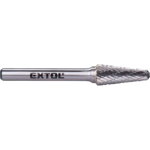 EXTOL INDUSTRIAL 8703784 keményfém turbómaró (rotormaró), kúpos, kerek orrú, átmérő 10×25mm/szár 6mm, keresztfogazás ( 8703784 )