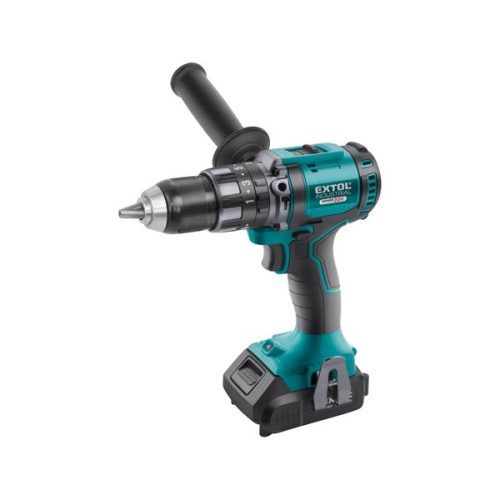 EXTOL INDUSTRIAL 8791802 akkus ütvefúró és csavarozó, Share20V, 20V, Li-ion; 1db akku, 1db töltő, 2000 mAh, 80Nm ( 8791802 )