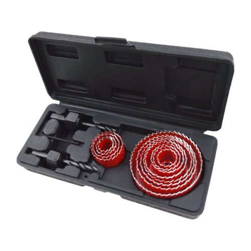 EXTOL PREMIUM 8801606 körkivágó klt., 15 db-os,(19-22-29-32-36-38-44-51-58-64-76mm) műanyag, fa, gipszkarton ( 8801606 )