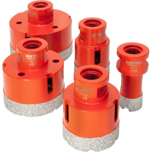EXTOL PREMIUM 8802995 körkivágó csempére klt. 5 db, gyémánt vágóél; 20-68mm × M14, sarokcsiszolóba fogható ( 8802995 )