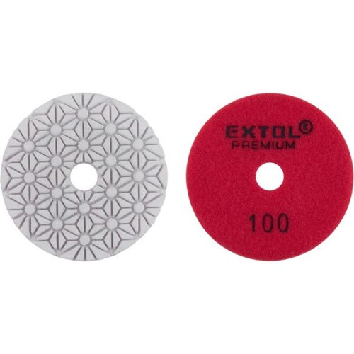 EXTOL PREMIUM 8803092 gyémánt csiszolókorong/polírkorong, csempe élcsiszoló, tépőzáras; 100mm, P100, száraz és vizes ( 8803092 )