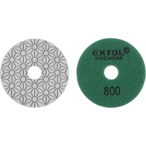 EXTOL PREMIUM 8803097 gyémánt csiszolókorong/polírkorong, csempe élcsiszoló, tépőzáras; 100mm, P800, száraz és vizes ( 8803097 )