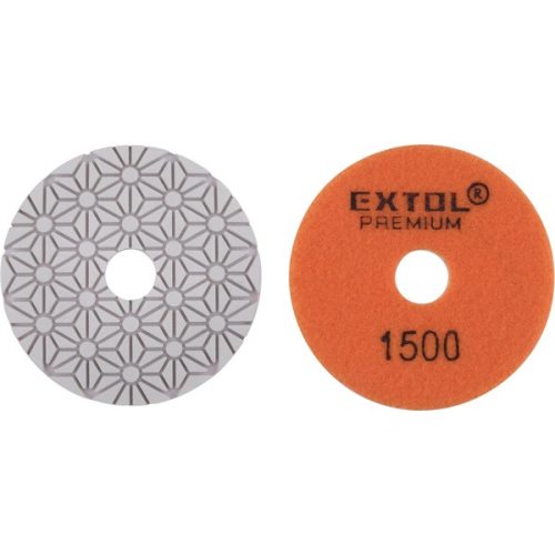 EXTOL PREMIUM 8803098 gyémánt csiszolókorong/polírkorong, csempe élcsiszoló, tépőzáras; 100mm, P1500, száraz és vizes ( 8803098 )