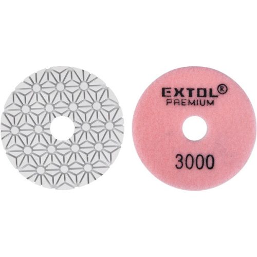 EXTOL PREMIUM 8803099 gyémánt csiszolókorong/polírkorong, csempe élcsiszoló, tépőzáras; 100mm, P3000, száraz és vizes ( 8803099 )