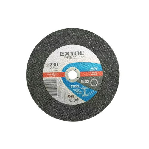EXTOL PREMIUM 8808119 vágókorong acélhoz/inoxhoz, kék; 230×1,9×22,2mm, max 6.600 ford/perc, (darabáras, de csak ötösével rendelhető) ( 8808119 )