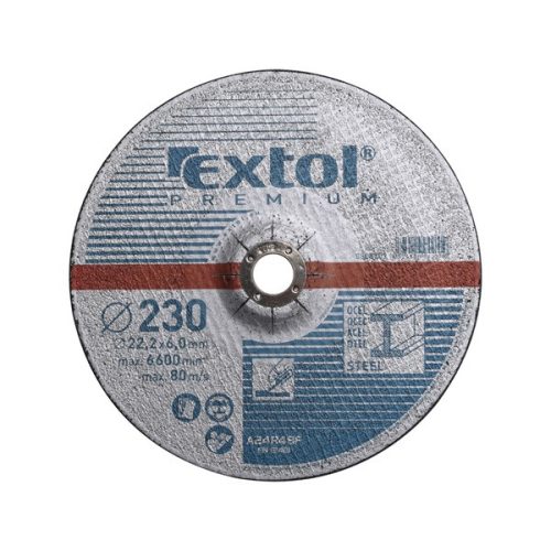EXTOL PREMIUM 8808702 csiszoló korong acélhoz, kék; 125×6,0×22,2mm, max 12200 ford/perc ( 8808702 )