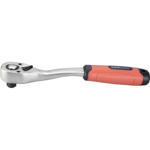 EXTOL PREMIUM 8816455 racsnis hajtókar, CV., 45 fog, hajlított szár, csúszásgátló TPR markolat; 3/8", 208 mm ( 8816455 )