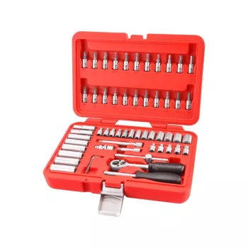   EXTOL PREMIUM 8818101 dugókulcs klt. CV., 45fog; 1/4", 57db, dugófejek: 4-14mm, bitdugófej (-, +, imbusz, torx) ( 8818101 )