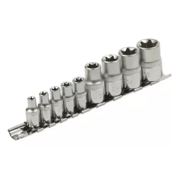   EXTOL PREMIUM 8818114 dugófej klt., E-TORX; 1/4"×5db (E5-E6-E7-E8-E10), 1/2"×4db, (E12-E14-E16-E18), tartó sínen ( 8818114 )