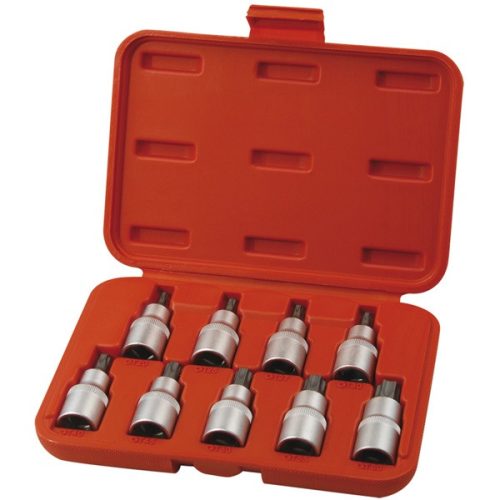 EXTOL PREMIUM 8818124 bitdugófej klt., 9db, TORX,  1/2"×55mm (T20-25-27-30-40-45-50-55-60), CrV/S2 ( 8818124 )