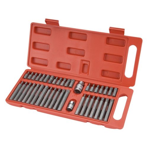 EXTOL PREMIUM 8818202 BIT klt. 40 db HEX-TORX-XZN, 10mm, adapter 3/8" és 1/2", CrV, műanyag dobozban ( 8818202 )