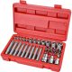 EXTOL PREMIUM 8818211 BIT és dugókulcs klt. 35 db TORX, 1/4"+8mm+10mm+12mm BIT-ek, 1/4"+3/8" dugófejek, adapterek C.V. acél, műanyag dobozban ( 8818211 )