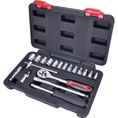 EXTOL PREMIUM 8818309 dugókulcs klt. CV., 45fog; 1/4", 19db, dugófejek: 4-14mm ( 8818309 )