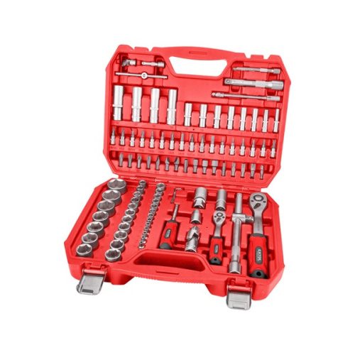 EXTOL PREMIUM 8818337 dugókulcs klt., CV., racsnis 45fog ; 1/4" és 1/2", 94db, 4-32mm, 32db bit(lapos, kereszt,imbusz,torx), gyertyakulcs16&21 ( 8818337 )