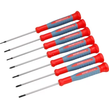   EXTOL PREMIUM 8819180 órás csavarhúzó klt. 7 db Cr.V. mágneses, 75 mm hosszúság, lapos: 1,5-3 mm, csillag: PH00-PH1, HRC 51-54, bliszteren ( 8819180 )