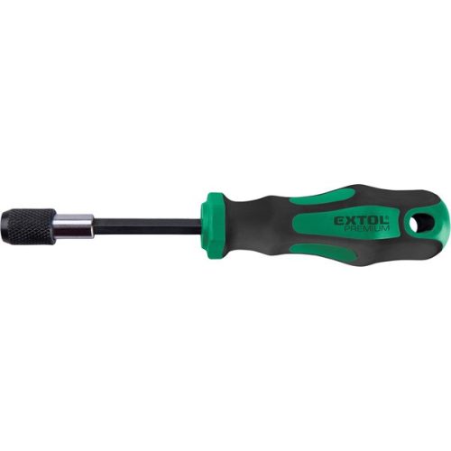 EXTOL PREMIUM 8819219 csavarhúzó markolat, gyorskioldóval és mágneses csavarbehajtóval; CV., 1/4"×175mm ( 8819219 )