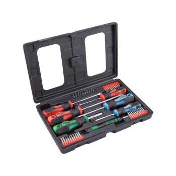   EXTOL PREMIUM 8819258 csavarhúzó és BIT klt., 47 db; lapos: 5,5×38, 5,5×100, 6,5×125mm és 8×150mm, PH1×75, PH2×38 és PH2×125, CV., műanyag tar ( 8819258 )