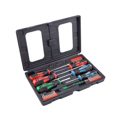 EXTOL PREMIUM 8819258 csavarhúzó és BIT klt., 47 db; lapos: 5,5×38, 5,5×100, 6,5×125mm és 8×150mm, PH1×75, PH2×38 és PH2×125, CV., műanyag tar ( 8819258 )