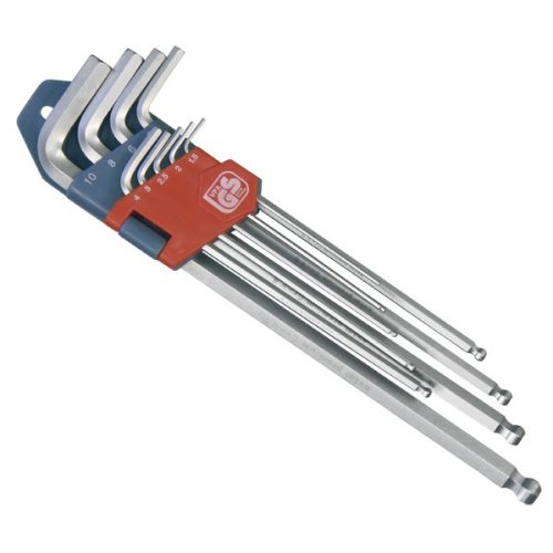 EXTOL PREMIUM 8819312 imbuszkulcs klt., 9db, extra hosszú; gömbfej, 9db 1,5-10mm, CV., 95-237mm ( 8819312 )