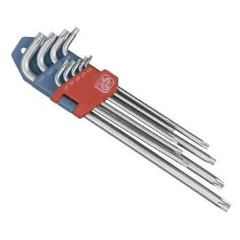   EXTOL PREMIUM 8819412 torx kulcs klt. 9db, extra hosszú; T10-T50, hosszú szár: tömör, rövid szár: lyukas, CV., 90-225mm ( 8819412 )