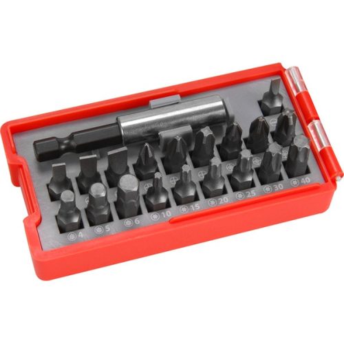 EXTOL PREMIUM 8819640 behajtó klt. 20 db C.V., lapos:3-6, PH1-3, PZ1-3, HEX 4-6mm, T10-40, övre akasztható műanyag tartóban ( 8819640 )