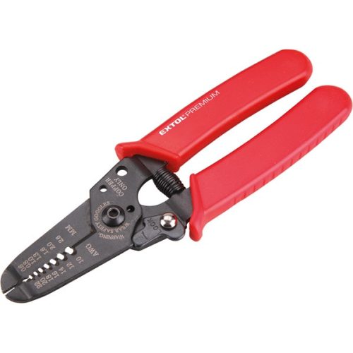 EXTOL PREMIUM 8831120 vezeték csupaszító (blankoló) fogó, HRC 52-55, kábel méretek: 0,6-0,8-1,0-1,3-1,6-2,0-2,6 mm ( 8831120 )