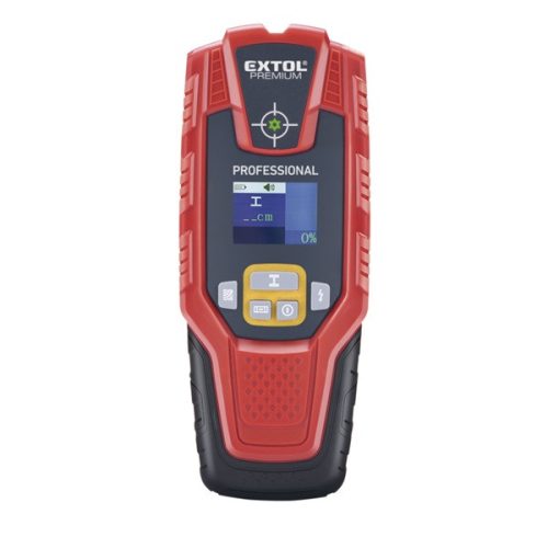 EXTOL PREMIUM 8831321 digitális detektor, rejtett fém (vas, réz, alu) és fa tárgyak, illetve feszültség alatti vezeték keresésére, LCD kijelző ( 8831321 )