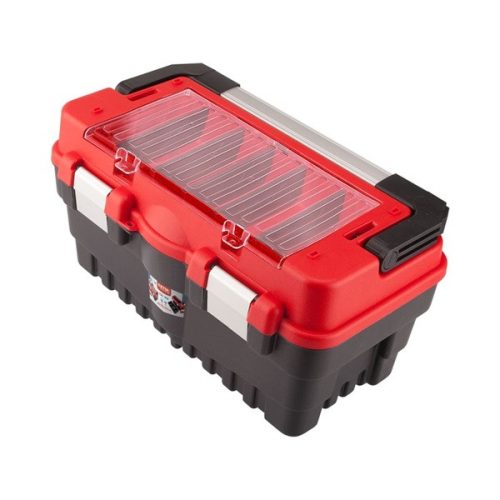 EXTOL PREMIUM 8856081 szerszámosláda, műanyag 547×271×278mm, fémcsatos, tálcával, lakatolható ( 8856081 )