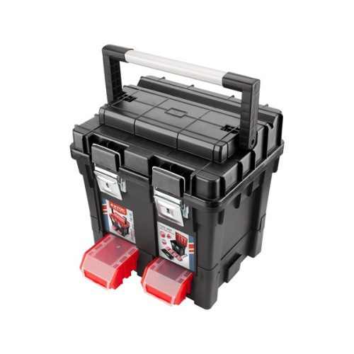 EXTOL PREMIUM 8856083 szerszámosláda profi erős, műanyag 440×350×440mm, fémcsatos, tálcával, lakatolható ( 8856083 )
