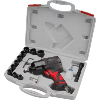   EXTOL PREMIUM 8865004 légkulcs klt., 15 db, 1/2", dugófejek (10 db: 9-27mm), 340Nm, 7400 1/min, 113l/min, 6,3 Bar, 1/4" tömlőcsatlakozó, 1,9kg ( 8865004 )