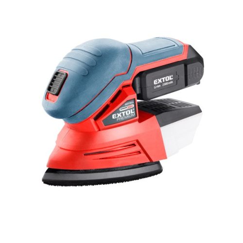 EXTOL PREMIUM 8891844 akkus delta csiszoló, Share20V, 20V, Li-ion, 1db akku, 1db töltő, 2000 mAh, 123×95 mm, ford.: 11.000 f/perc ( 8891844 )