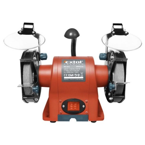 EXTOL PREMIUM 8892110 kettős köszörűgép 350W, száraz, 150×12,7×20mm, (P36, P80), 2950 ford/perc, 9kg, lámpával ( 8892110 )