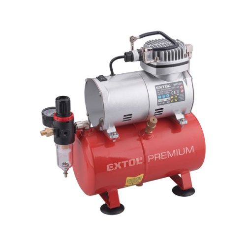 EXTOL PREMIUM 8895301 olajmentes légkompresszor, 230V/150W, 4 bar, 23 l/perc, 3l tank, airbrush festéshez ( 8895301 )
