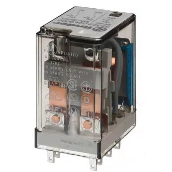 Finder 55.32.9.024.5000 miniatűr ipari relé 10 A 2 váltóérintkező 24 V DC AgNi + Au