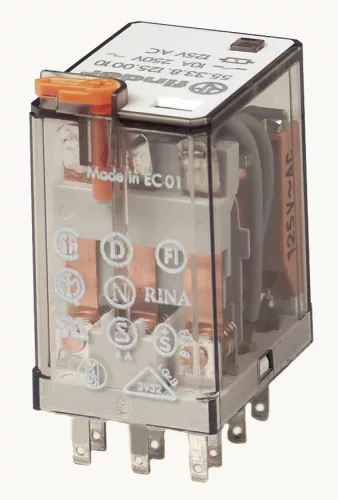 Finder 55.33.8.012.0010 miniatűr ipari relé 10 A 3 váltóérintkező 12 V AC AgNi