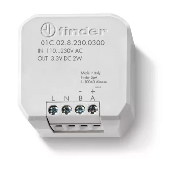 Finder 01C.02.8.230.0300 tápegység szobatermosztáthoz 2 W 3,3 V DC