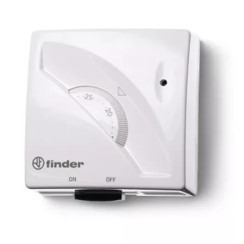 Finder 1T.01.1 mechanikus szobatermosztát BE/KI-kapcsolóval 16 A fehér