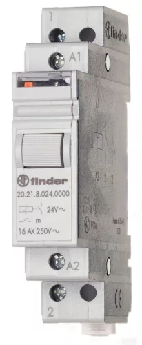 Finder 20.21.9.024.4000 léptető impulzus relé 16A 1 záróérintkező 24 V DC DIN sínre