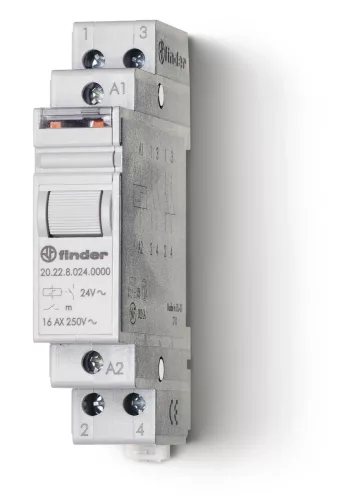 Finder 20.26.8.024.4000 léptető impulzus relé 16A 2 záróérintkező 24 V AC DIN sínre