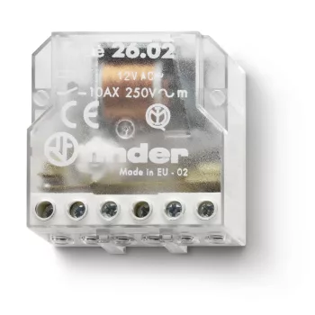 Finder 26.02.8.230.0000 léptető impulzus relé 10A 2 záróérintkező 230 V AC szerelődobozba