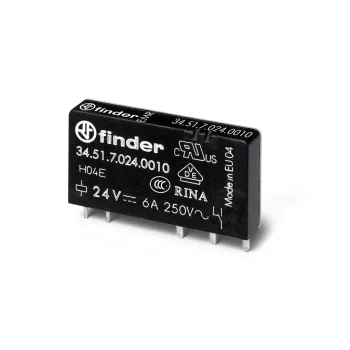 Finder 34.51.7.024.0010 ultravékony printrelé 1 váltóérintkező 6 A
