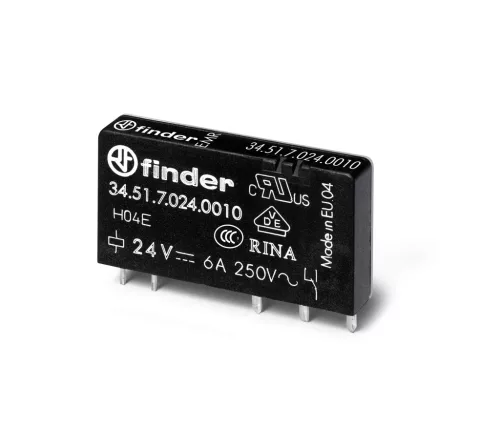 Finder 34.51.7.024.0010 ultravékony printrelé 1 váltóérintkező 6 A