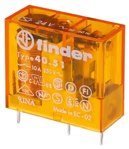 Finder 40.51.8.012.0000 print dugaszolható relé 12 A 1 váltóérintkező 12 V AC AgNi